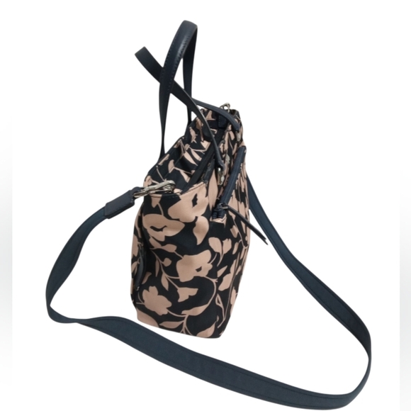 Kate Spade Jae Garden Nylon Leather Trim Floral Bag Top Handle & Crossbody Strap - Picture 4 of 11
